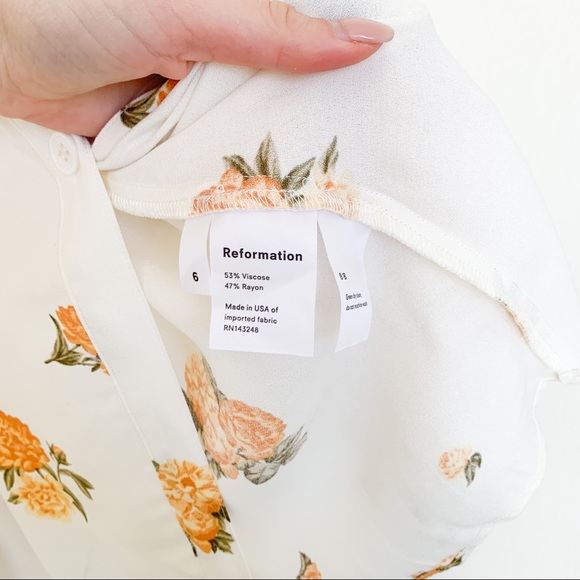 Reformation Frankfort Floral Button Front Midi Dress Size 6 - Picture 11 of 11